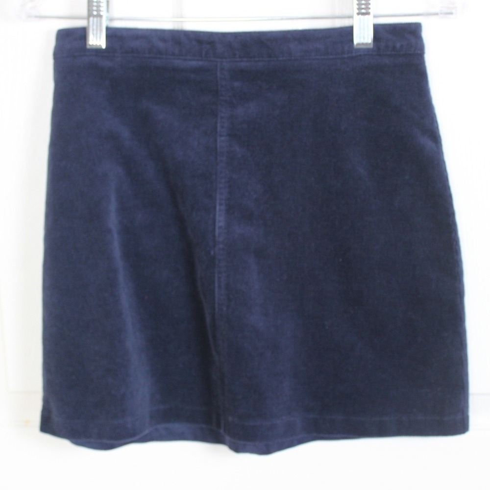 Forever 21 Navy Blue Corduroy A‎ Line Zipper Skirt Junior Size Medium